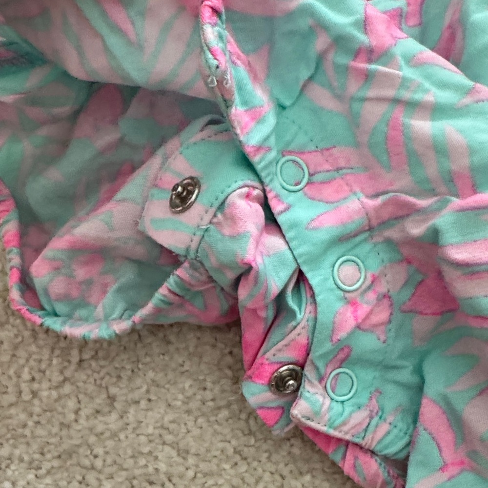 Vineyard Vines Pink and Green Baby Romper - Picture 4 of 5